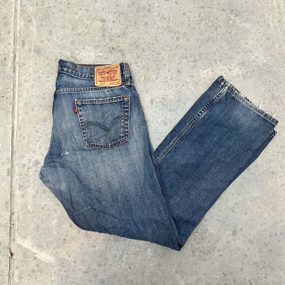 Levi's 514 Slim Straight Jeans Distressed - 34x32”